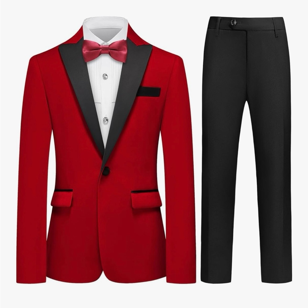 USED Lamgool Boys Velvet Suit Slim Fit 
4 Piece Tuxedo Set